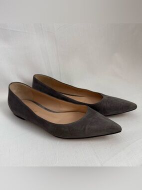Gianvito Rossi 8/38.5
Pointed-Toe Ballet Flats Dark
Grey Suede Leather Italy
